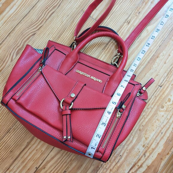 Christian Siriano Red Vegan Leather Handbag Purse